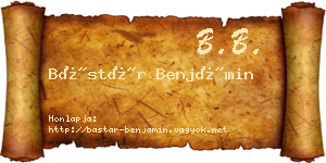 Bástár Benjámin névjegykártya
